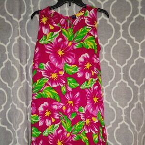 Hibiscus Collection Womens SunDress One Size Pink/Green Hawaiian Tropical Floral